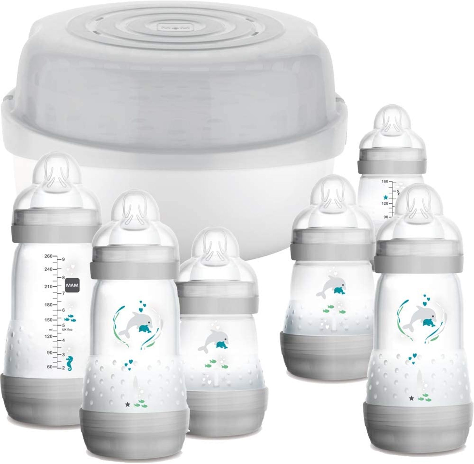 (R6E) Baby. 2 Items. 1 X MAM 2 In 1 Single Breast Pump & 1 X MAM Easy Start Bottle & Microwave Ster - Image 2 of 3