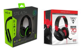 (R9B) Gaming. 5 Items. 3 X Stealth SX 01 Stereo Gaming Headset & 2 X Turtle Beach Ear Force Recon 7
