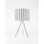 (R6B) Lighting. 2 X Metal Tripod Table Lamp (May Contain Undelivered / Wrong Item Return Sticker)