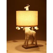 (R10B) Lighting. 3 Items. 1 X Kind Life Giraffe Table Lamp, 1 X Stag Lamp & 1 X Resin Peacock Table