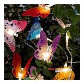 (R10A) Solar Lighting. 8 Items. 2 X 10 Butterfly Solar String Lights White LED, 2 X White LED Solar