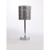 (R5M) Lighting. 7 Items. 2 X Smoked Glass Square Table Lamp, 2 X Moroccan Table Lamp, 1 X Pink Angl