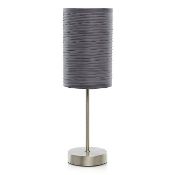 (R5L) Lighting. 5 Items. 2 X Pleated Stick Lamp Steel Grey Twin Packs, 2 X Velvet Stick Lamps (1 X