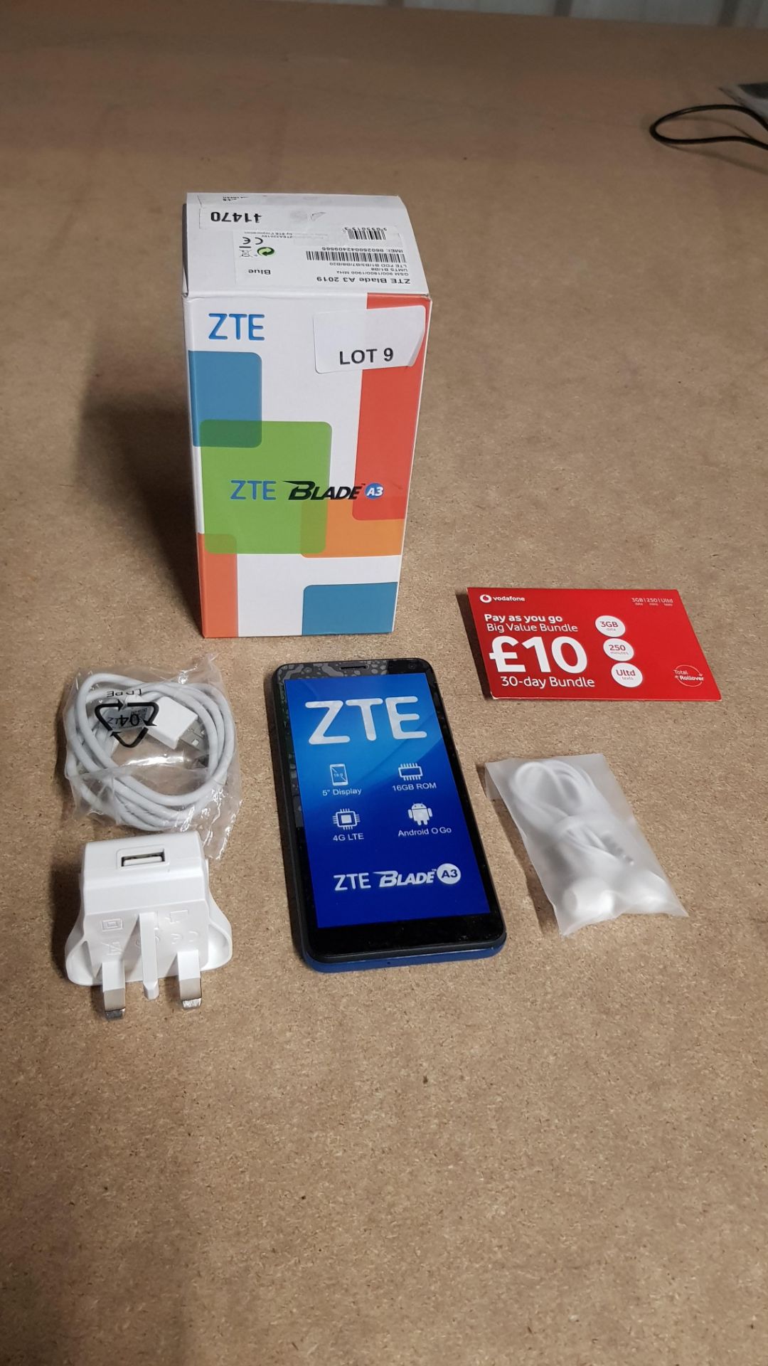 (R13B) 1 X ZTE Blade A3 Smartphone Blue. 16GB 5” GPS 4G LTE. Appears As New - Image 3 of 3