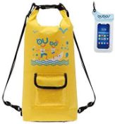 (R9G) Outdoor. 7 X Bubos Yellow Roll Top Dry Bag With Phone / Gadet Waterproof Extra Pouch (New)