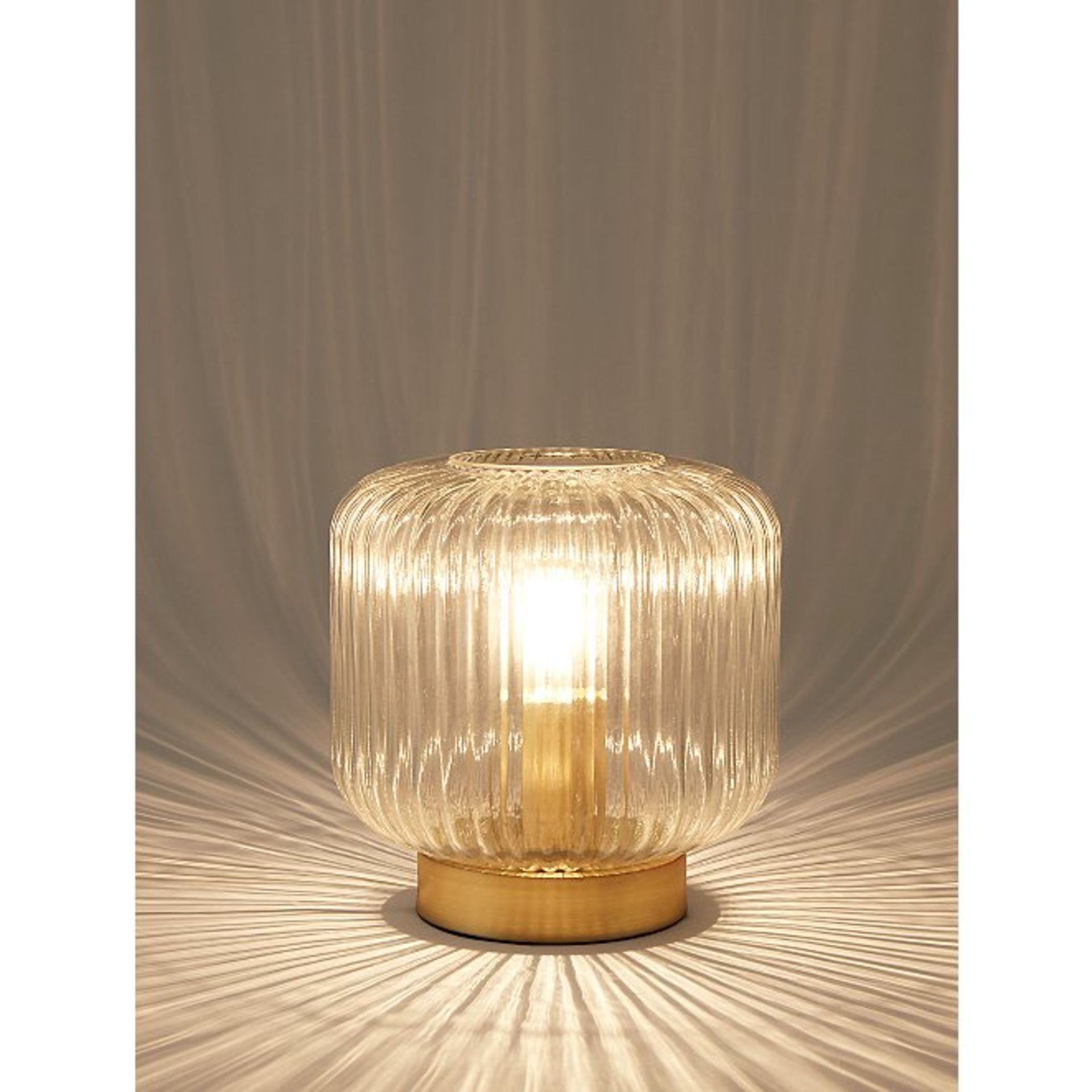 (R6A) Lighting. 3 X Ribbed Glass Lamp. (May Contain Undelivered / Wrong Item Return Sticker)