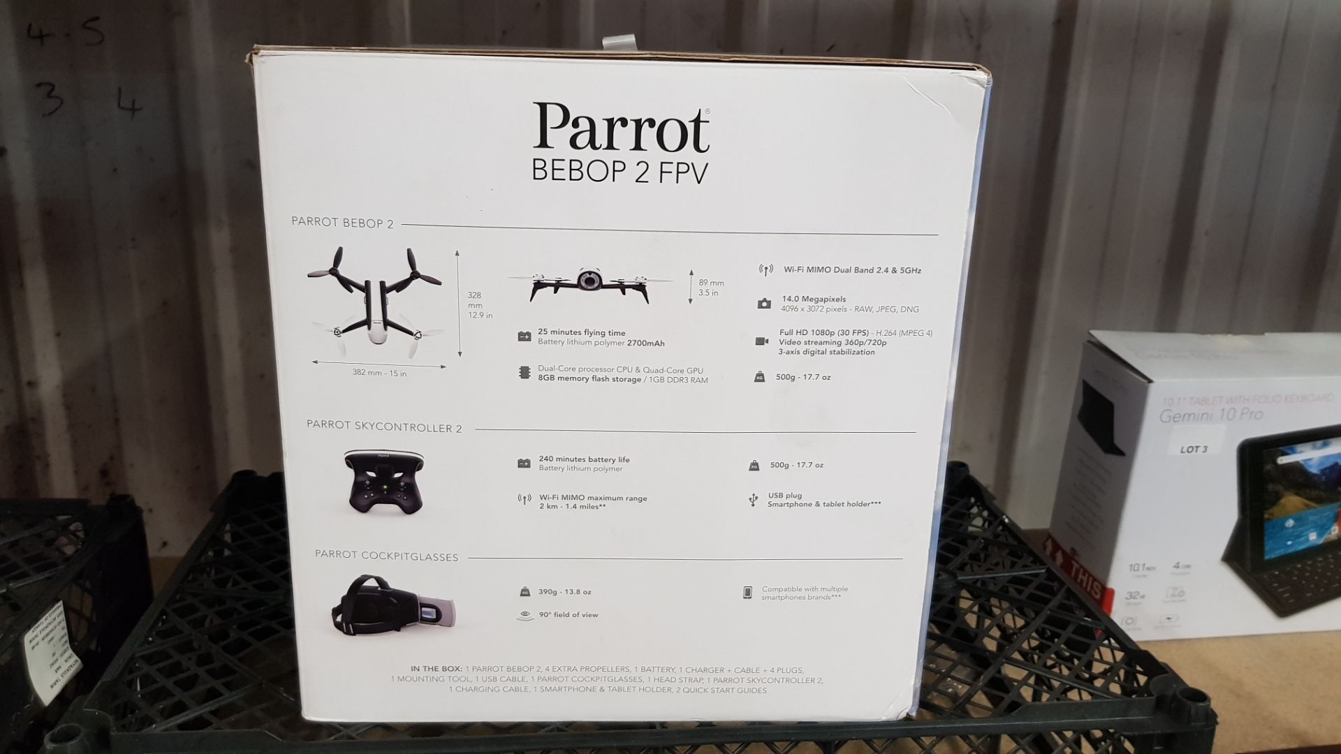 (R13B) 1 X PARROT BEBOP 2 FPV Drone With Virtual Headset (RRP £500) - Image 7 of 9