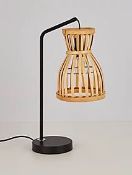 (R6A) Lighting. 3 items. 1 X Bamboo Table Lamp, 1 X 2 Light Table Lamp With Wire Sphere Shade & 1 X