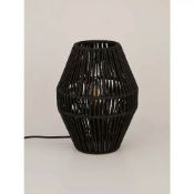 (R6D) Lighting. 4 X Black Rattan Table Lamp (May Contain Undelivered / Wrong Item Return Sticker)