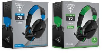 (R9B) Gaming. 5 X Turtle Beach PS5 PS4 Recon 70 Wired Gaming Headset