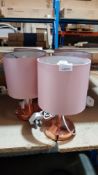 (R6G) Lighting. 5 X Copper / Pink Touch Activated Table Lamp (Appear New)