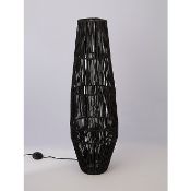 (R10B) Lighting. 2 X Black Rattan Floor Lamp. (May Contain Undelivered / Wrong Item Return Sticker