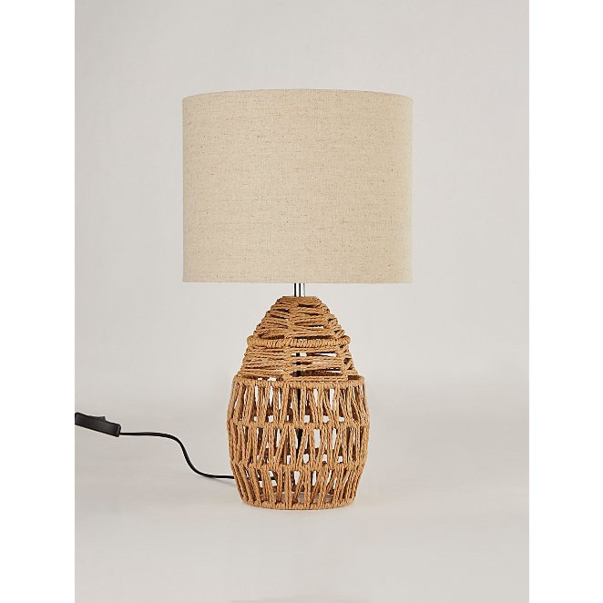 (R10D) Lighting. 2 X Rattan Table Lamp With Shade (May Contain Undelivered / Wrong Item Return Stic