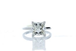 18ct White Gold Princess Cut Diamond Ring 3.09 Carats