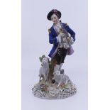 Sitzendorf Porcelain Nobleman with Lambs Figurine