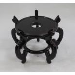 Chinese Lacquered Carved Wood Stand