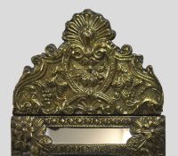 Small 19th c. French Repoussé Brass Cushion Mirror