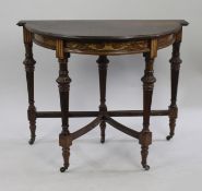 Late Victorian Rosewood Inlaid Side Table