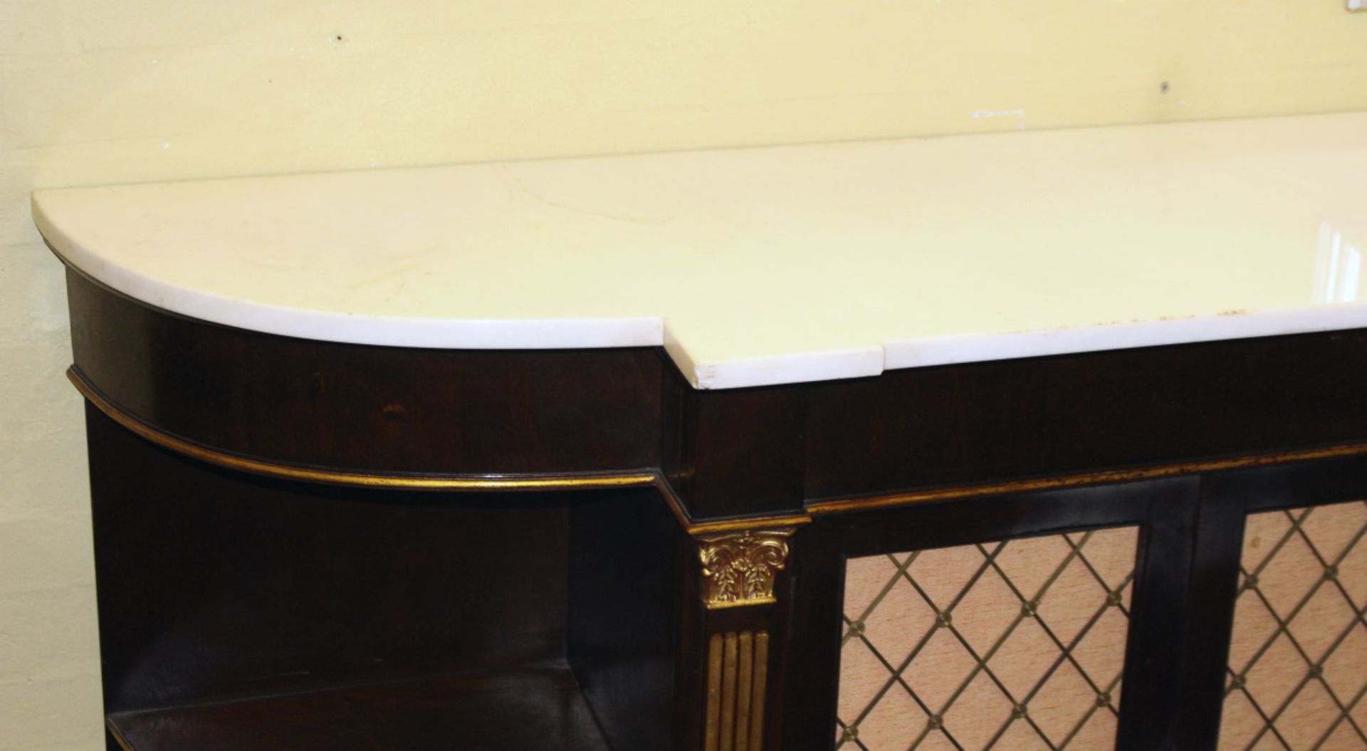 Long Marble Topped Mahogany & Gilt Side Cabinet - Image 3 of 8