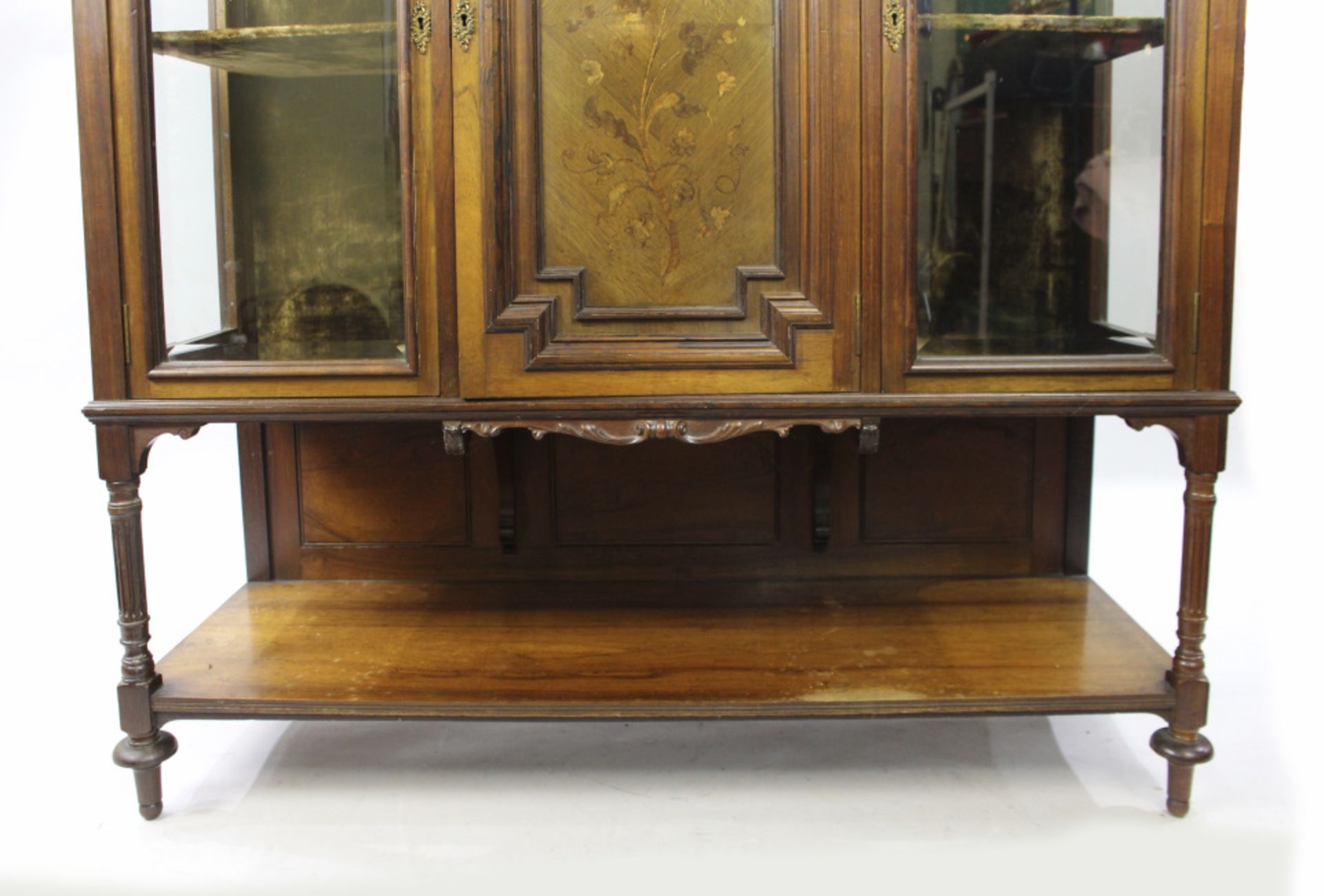 Late Victorian Inlaid Rosewood Display Cabinet - Image 5 of 8