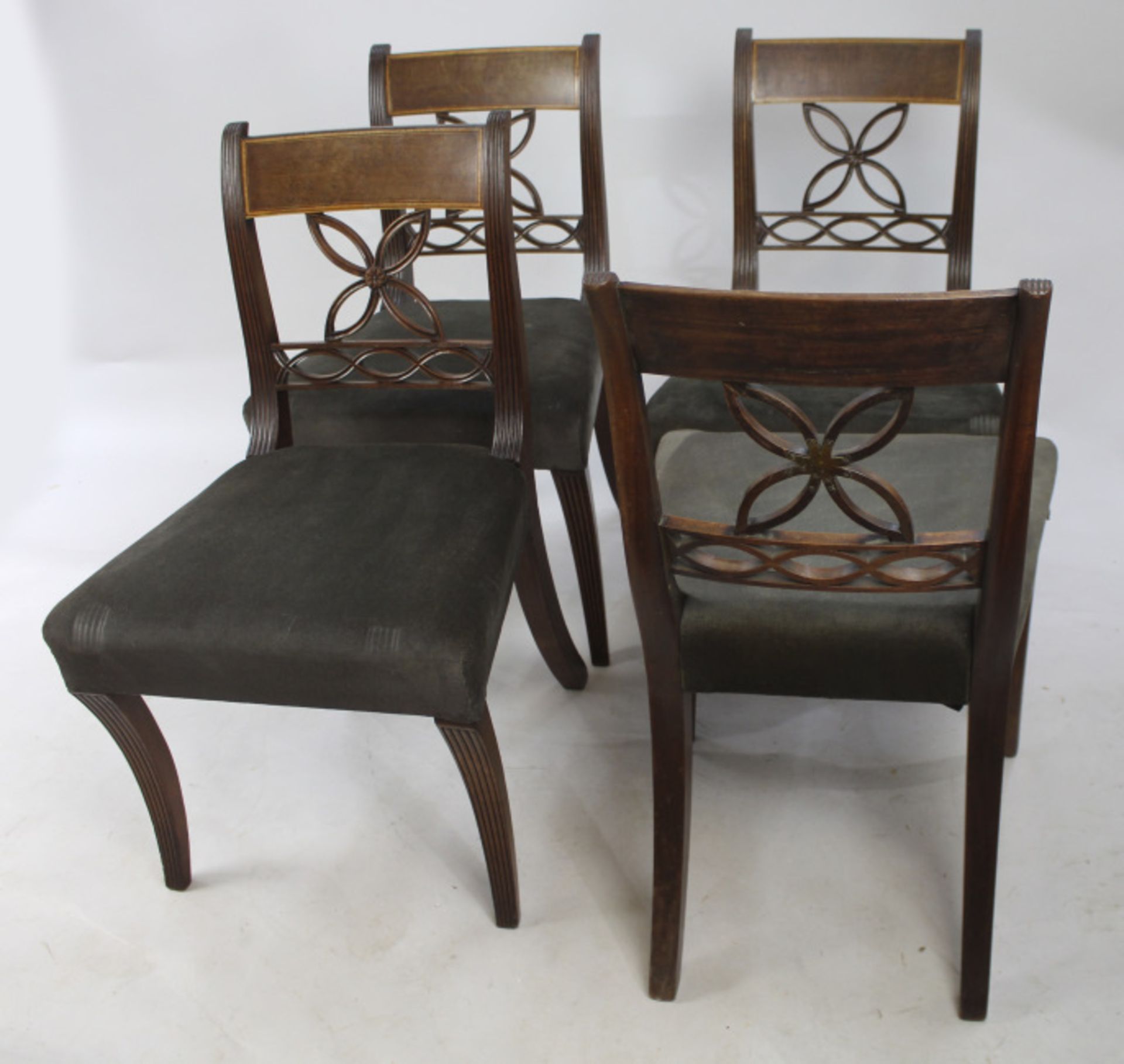 Set of 4 Early 19th c. Mahogany Chairs - Image 3 of 4