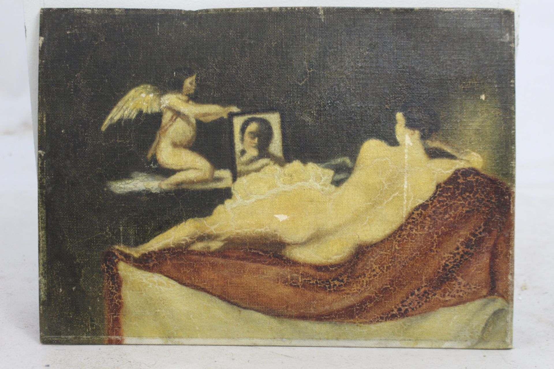 Rokeby Venus After Velazquez Oil on Board