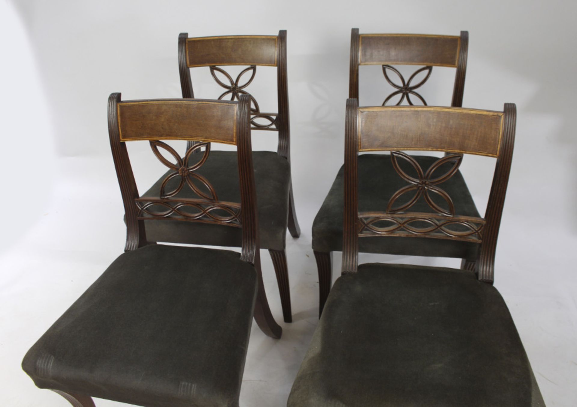 Set of 4 Early 19th c. Mahogany Chairs - Image 4 of 4