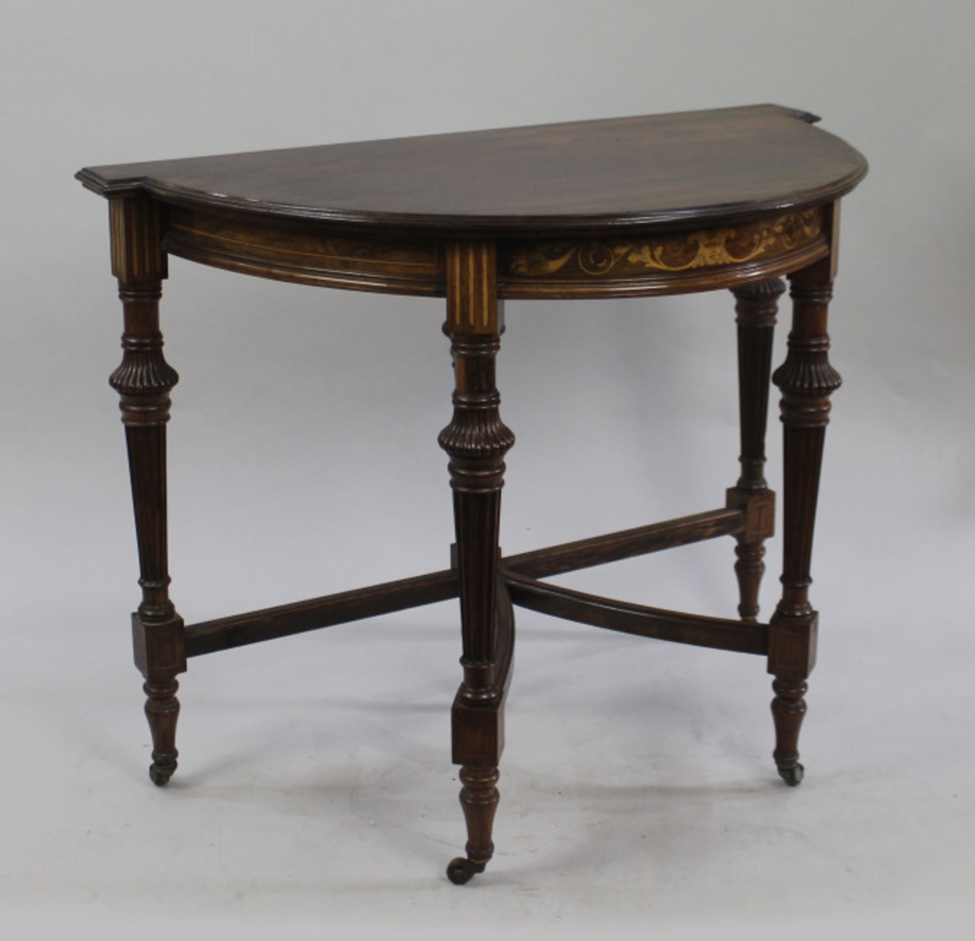 Late Victorian Rosewood Inlaid Side Table - Image 3 of 6