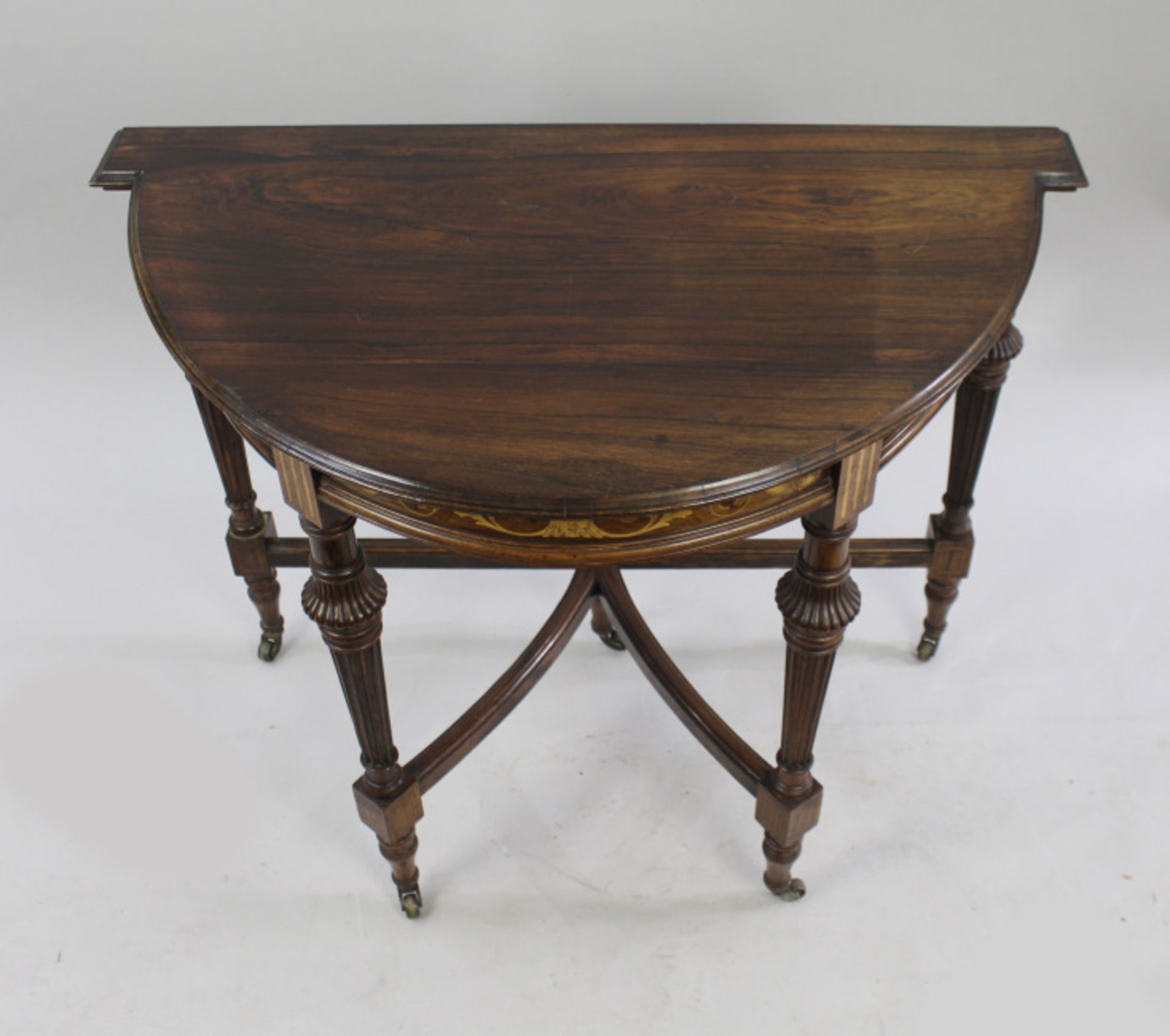Late Victorian Rosewood Inlaid Side Table - Image 2 of 6