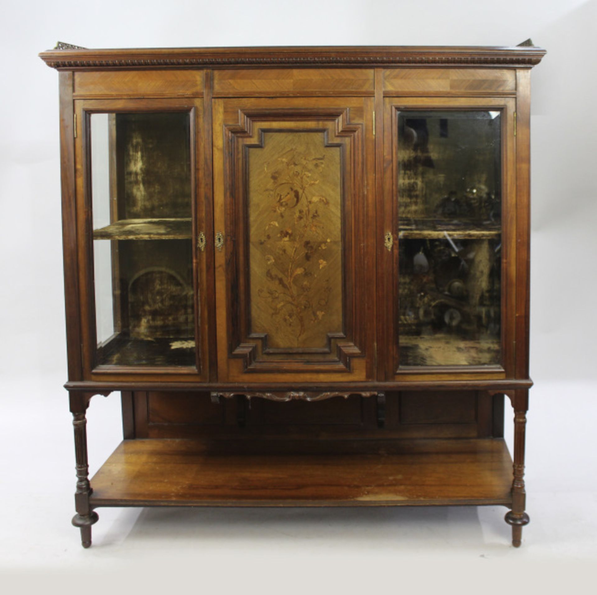 Late Victorian Inlaid Rosewood Display Cabinet - Image 2 of 8