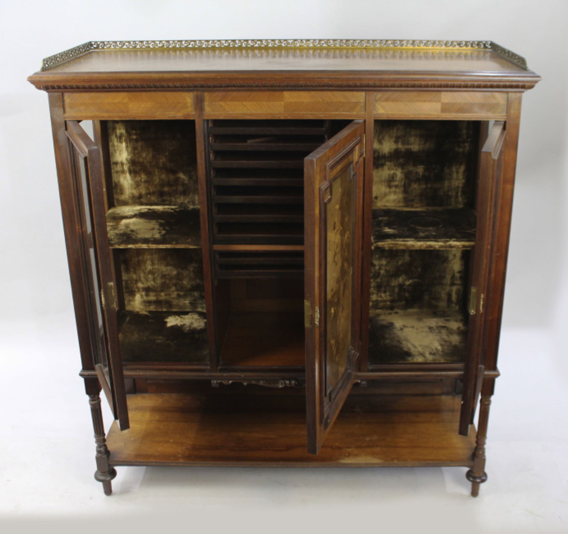 Late Victorian Inlaid Rosewood Display Cabinet - Image 6 of 8