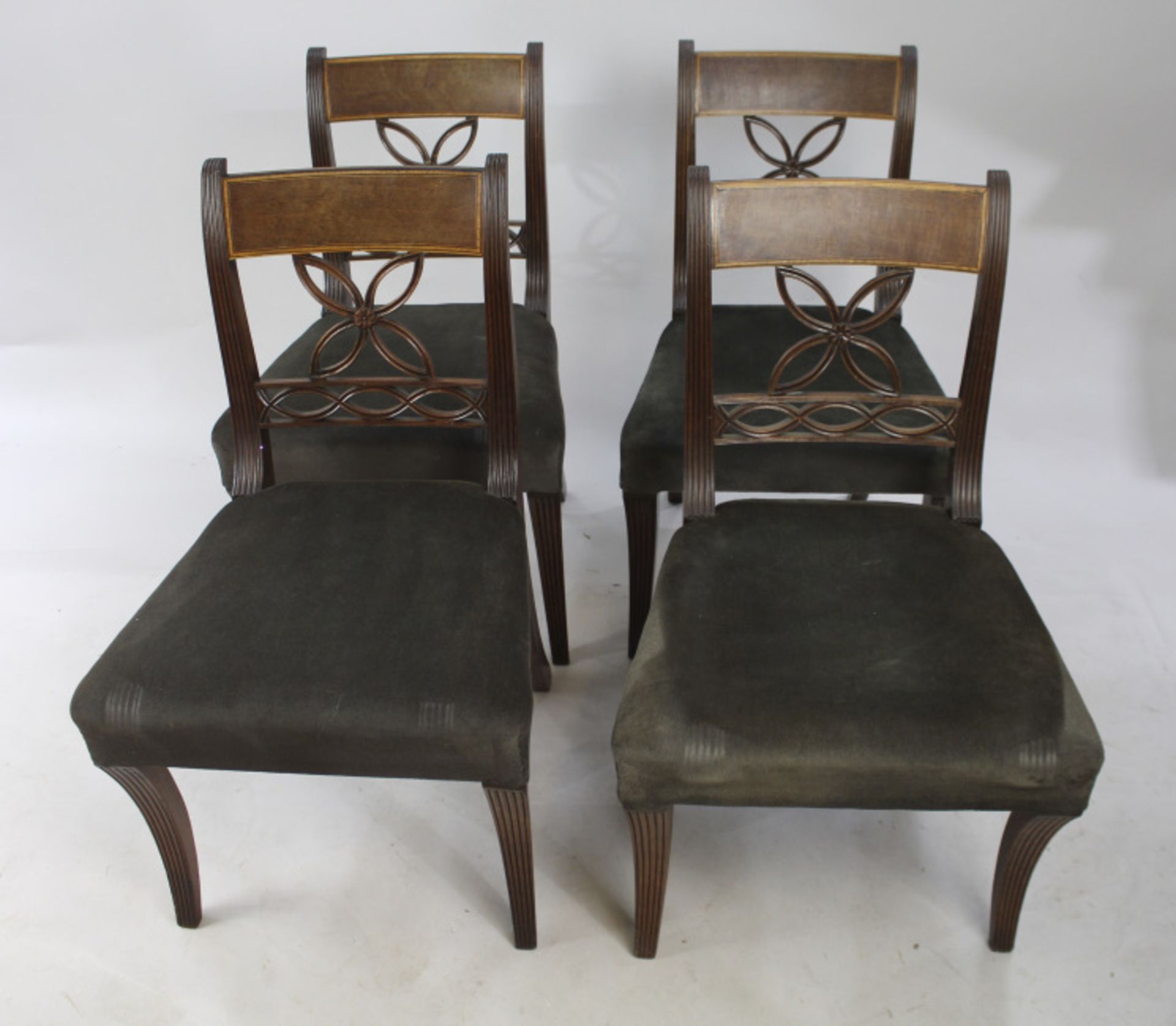 Set of 4 Early 19th c. Mahogany Chairs - Image 2 of 4