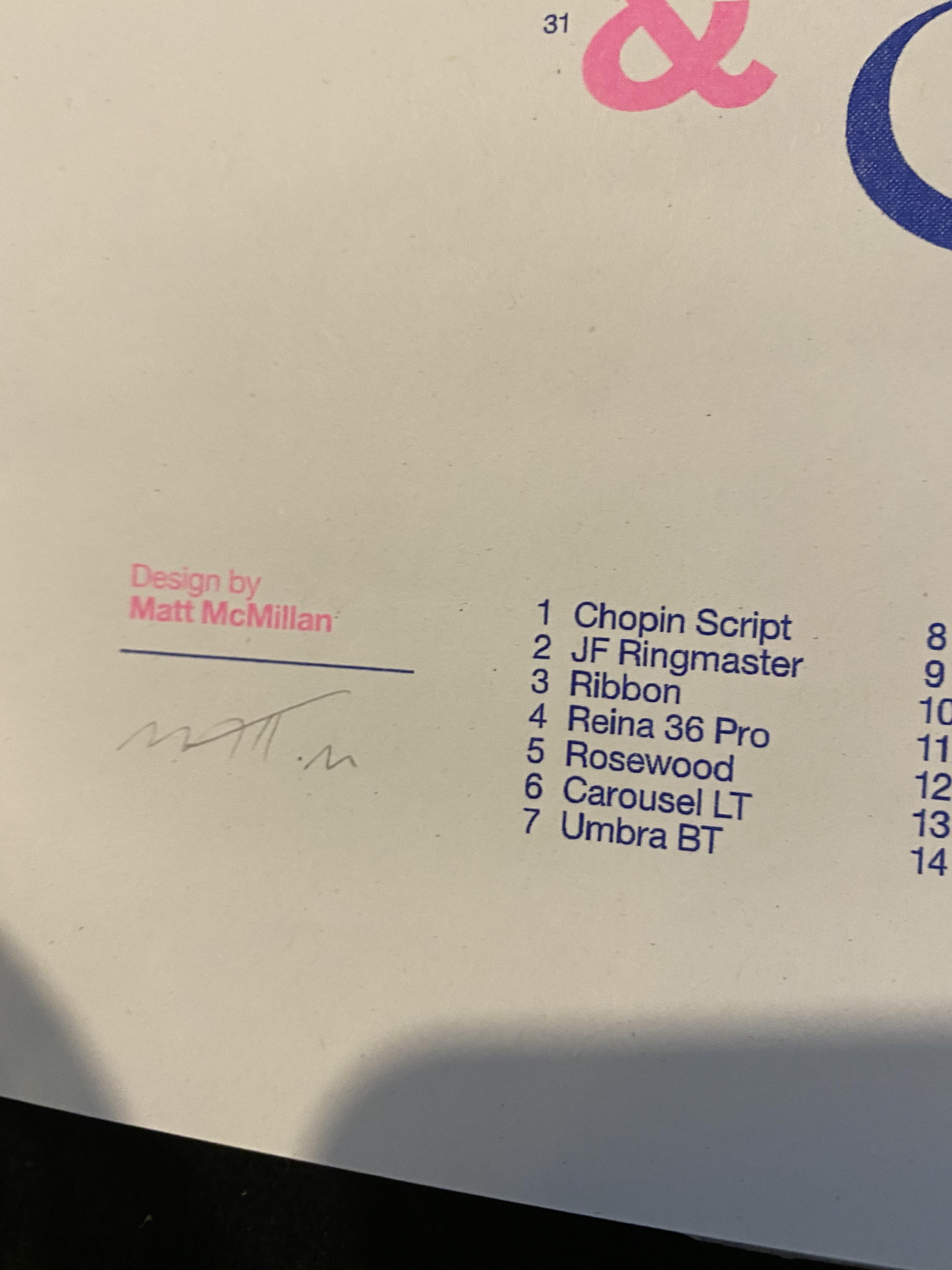 Signed Matt McMillan Ampersand A3 Risograph Print Cost £25 - Image 2 of 3