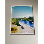 Set Of 4 Watercolour Prints of Otley River Wharf