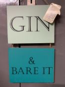 24 x Brand New Hanging Plaques - Gin & Bare It, Let'S Stay Home & Cuddle