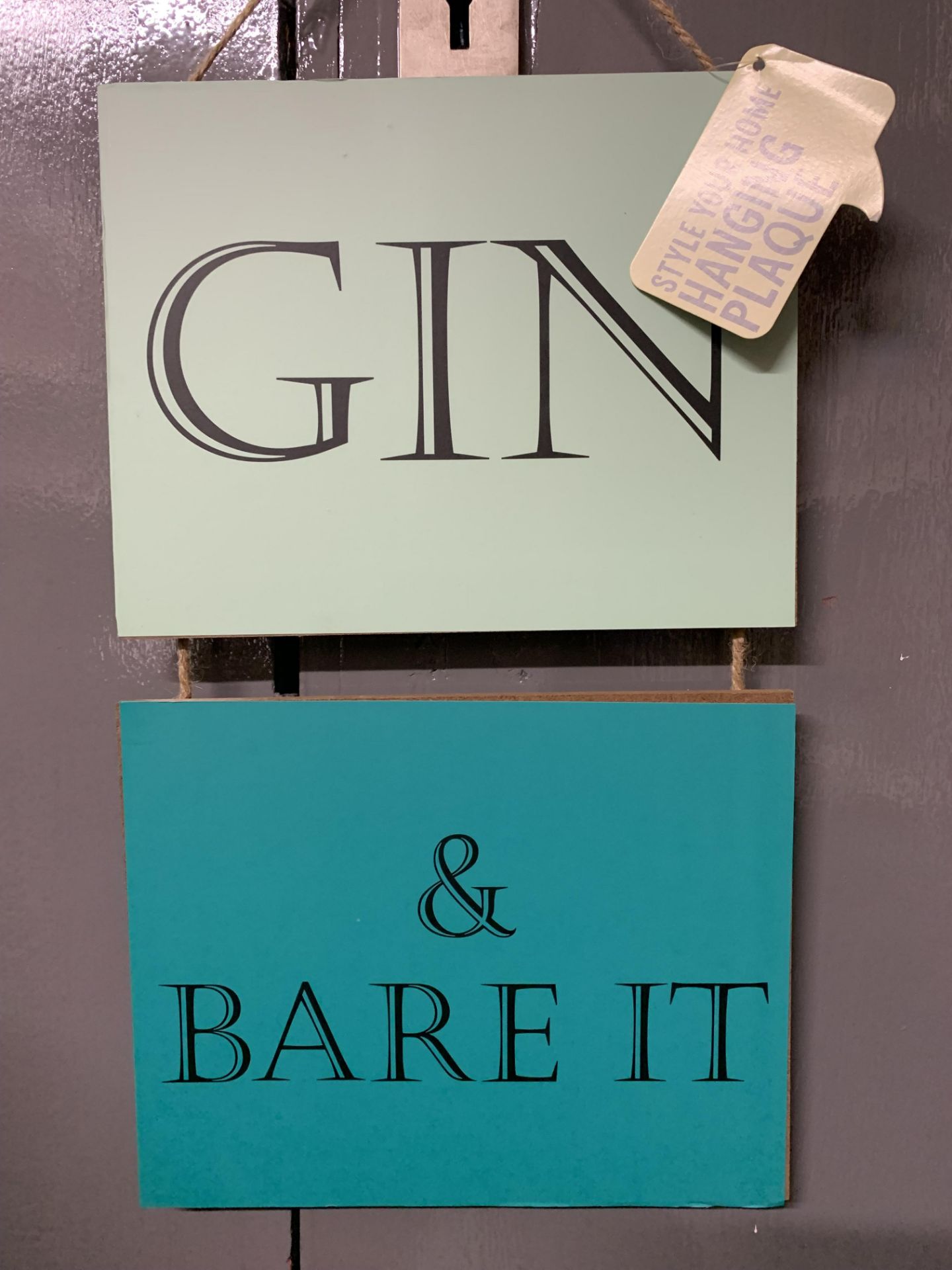 24 x Brand New Hanging Plaques - Gin & Bare It, Let'S Stay Home & Cuddle