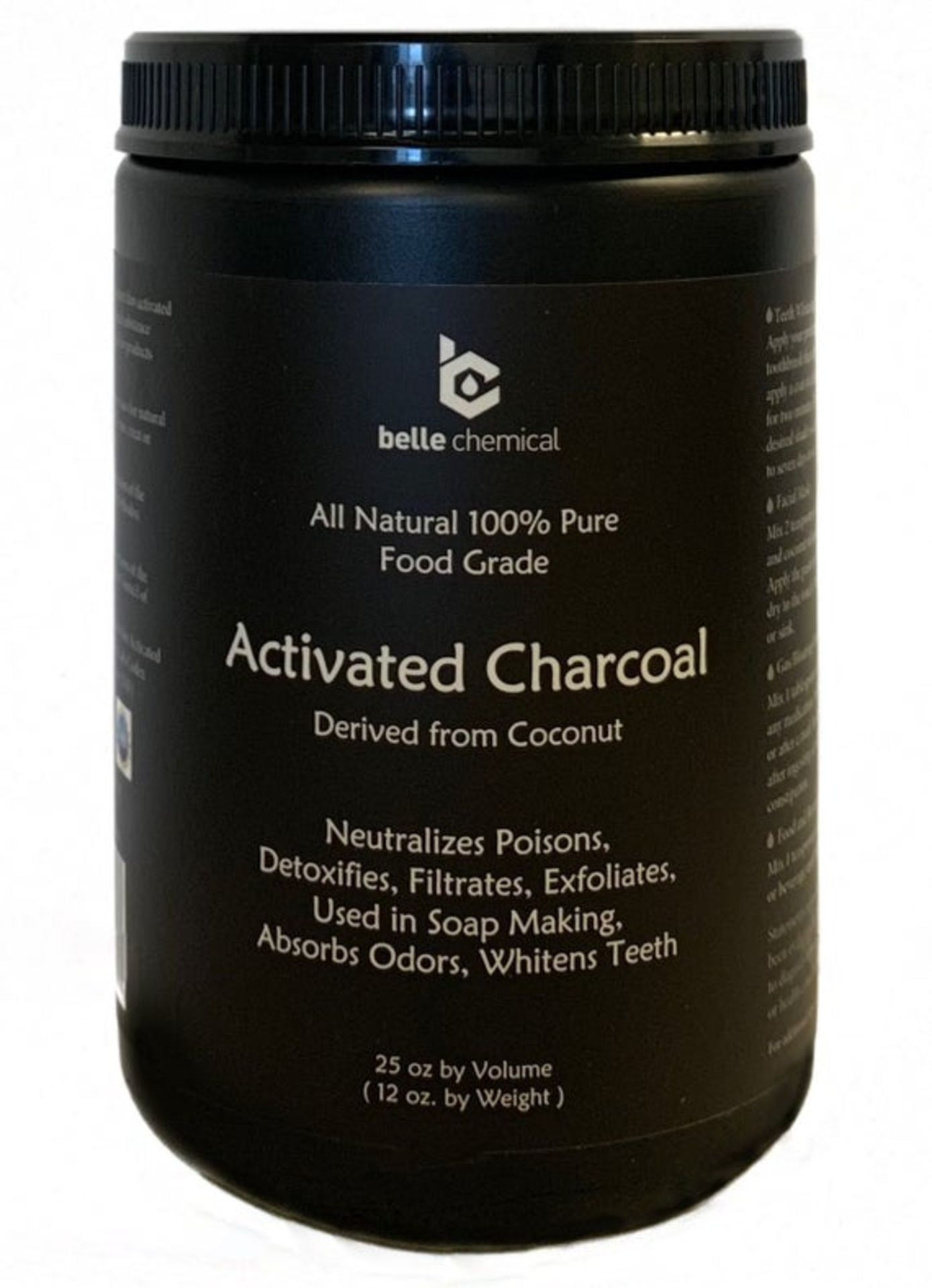 Belle Chemical Activated Charcoal Derived From Coconut (25Oz). For Teeth Whitening