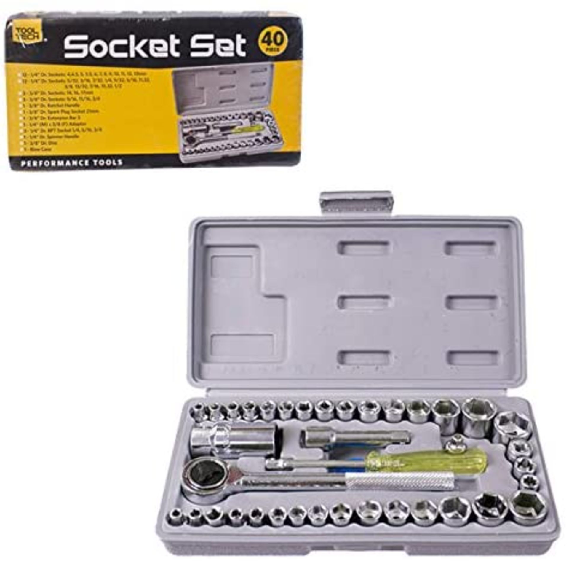 2 x Brand New Boxed Tool Tech 40 Piece Socket Sets