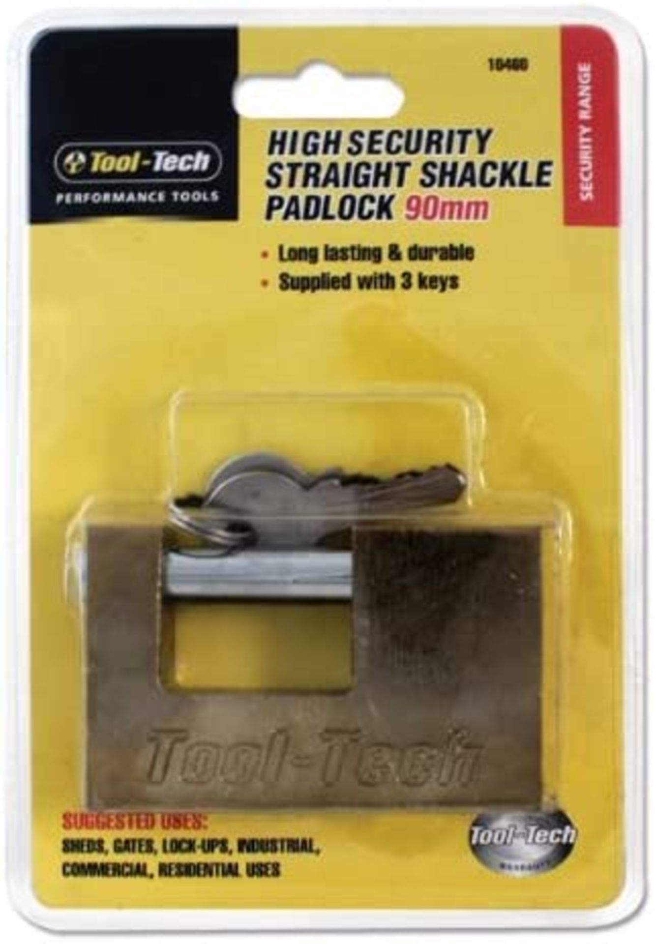 90 mm High Security Straight Shackle Padlocks