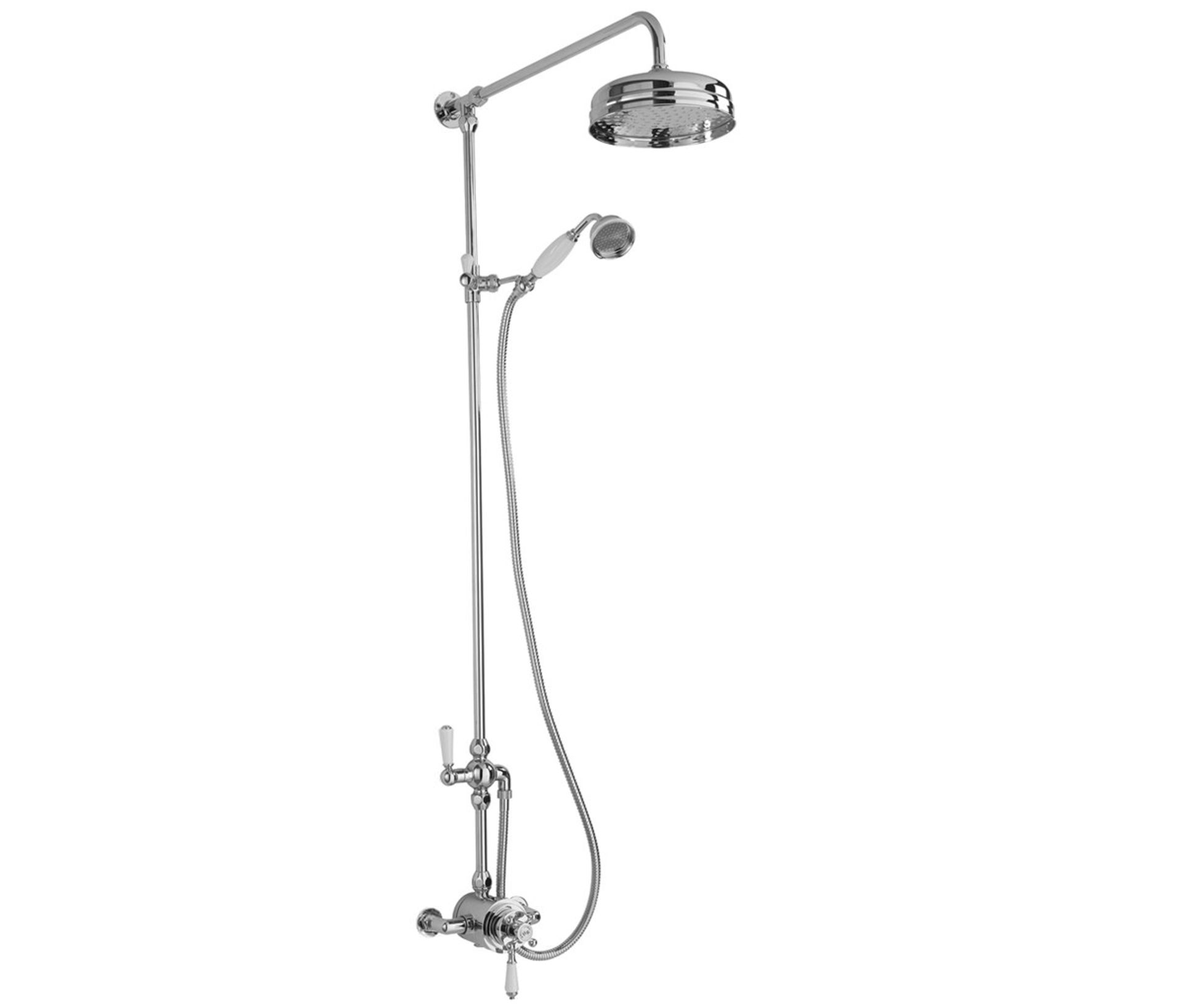 New (U79) Traditional Shower Riser Kit With Shower Head - Handshower And Diverter - Chrome. Rrp...