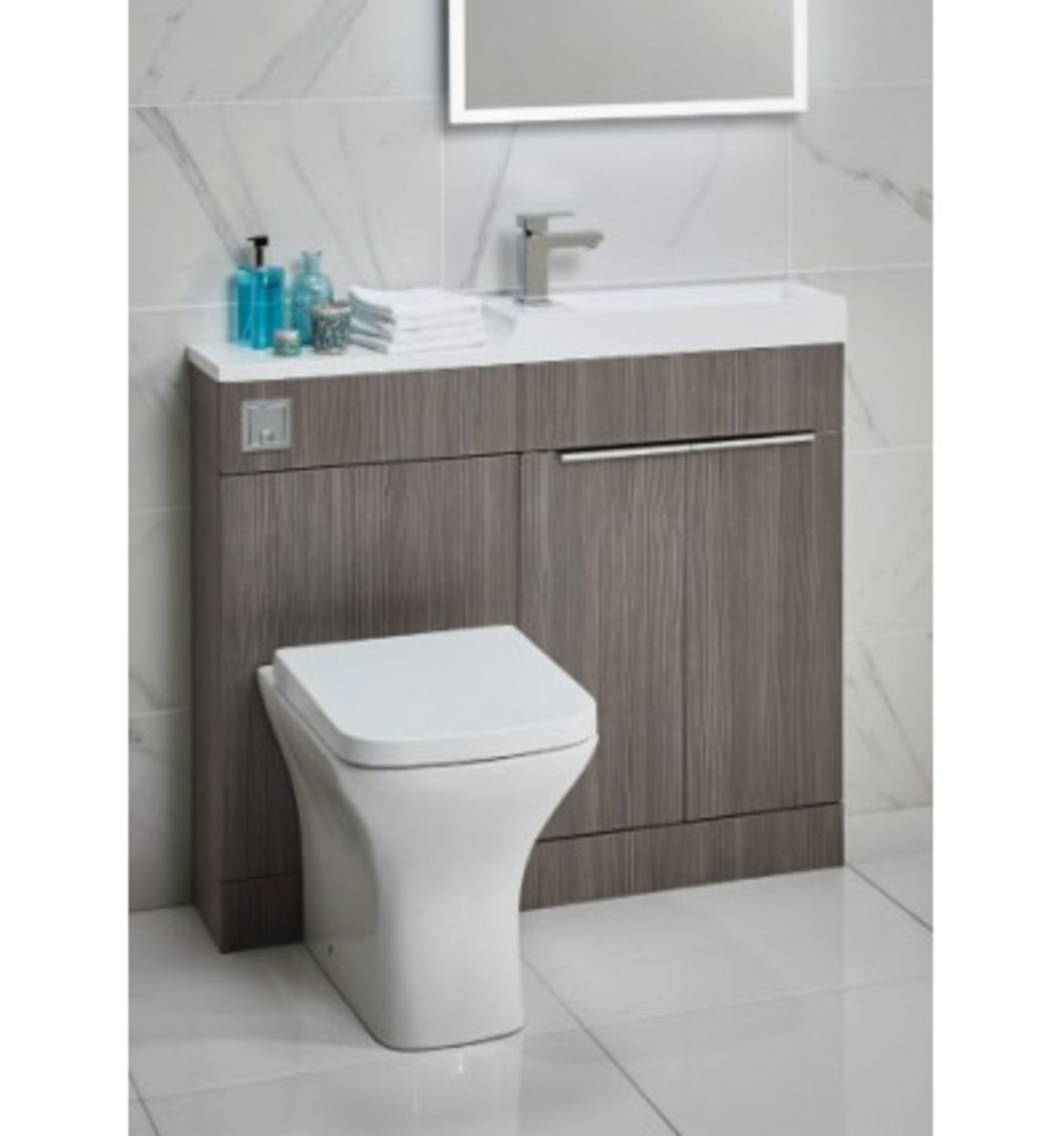 New (A4) Corel 1000 Furniture Pack Avola Grey. RRP £846.99. Full Set To Include Basin Unit, To... - Image 3 of 3