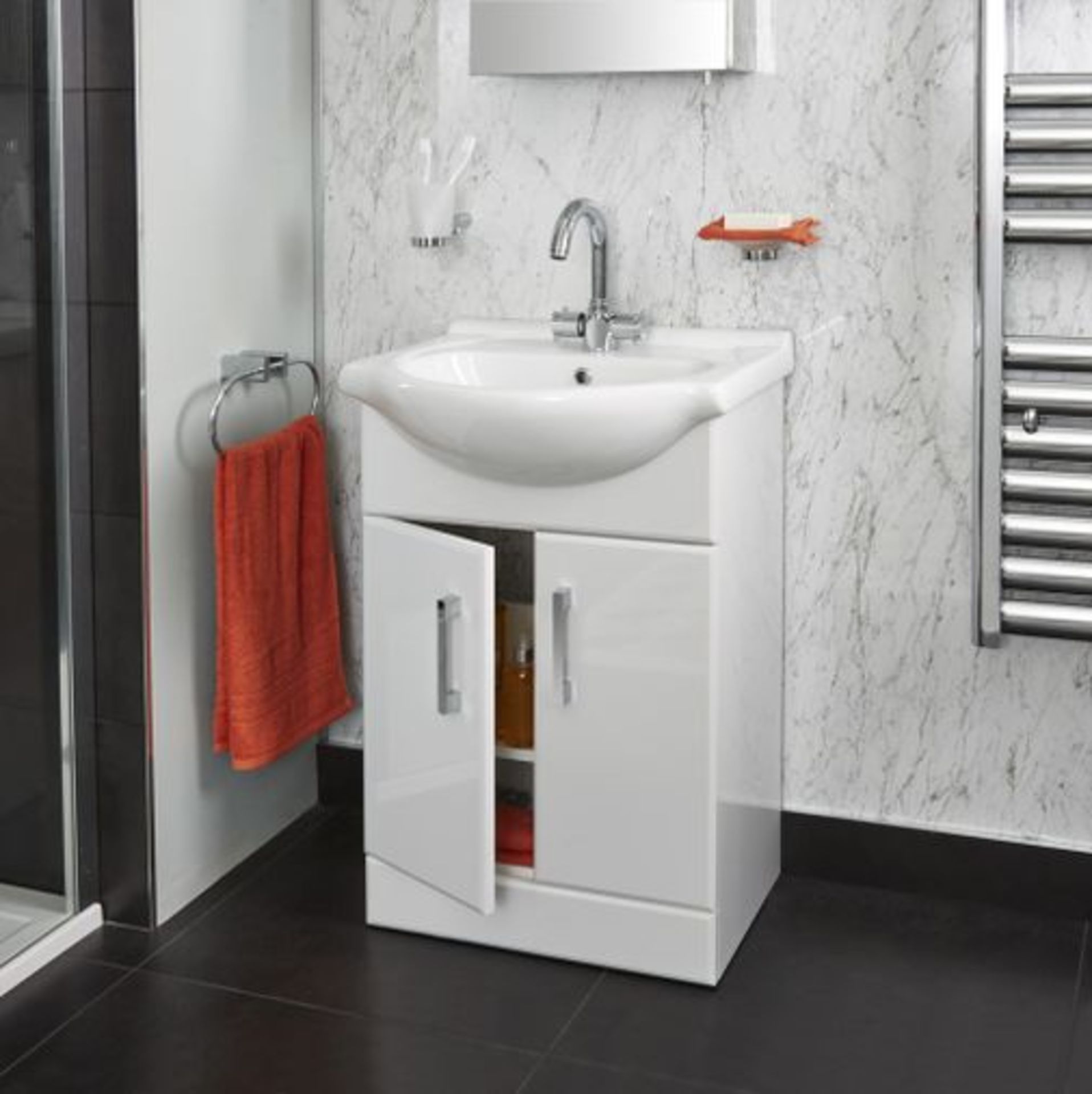 New (A71) Lanza 550mm Vanity Unit. RRP £403.99. Comes Complete With Basin. - Image 3 of 3