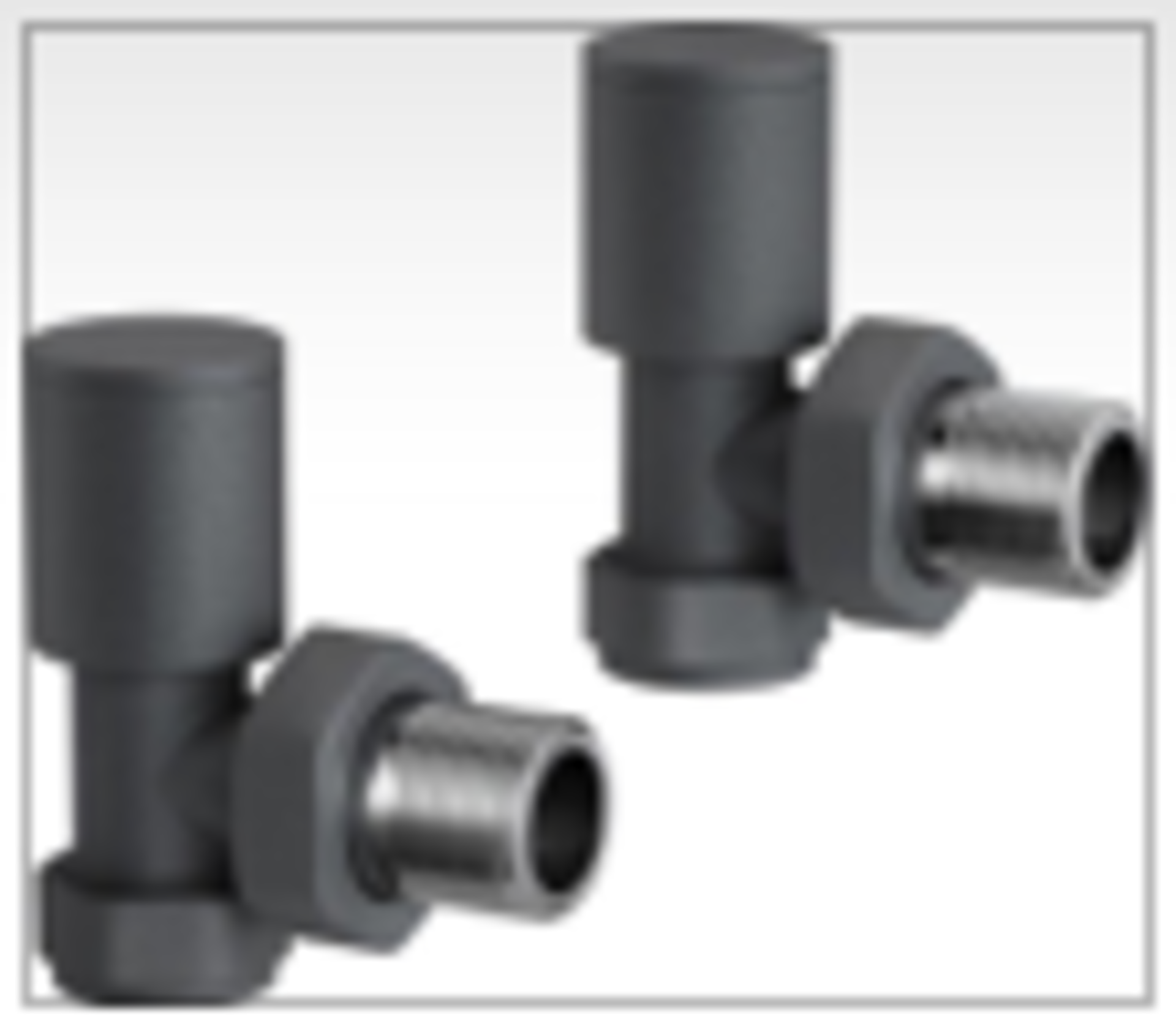 New & Boxed 15 mm Standard Connection Round Angled Anthracite Radiator Valves. Ra03A. Compli...