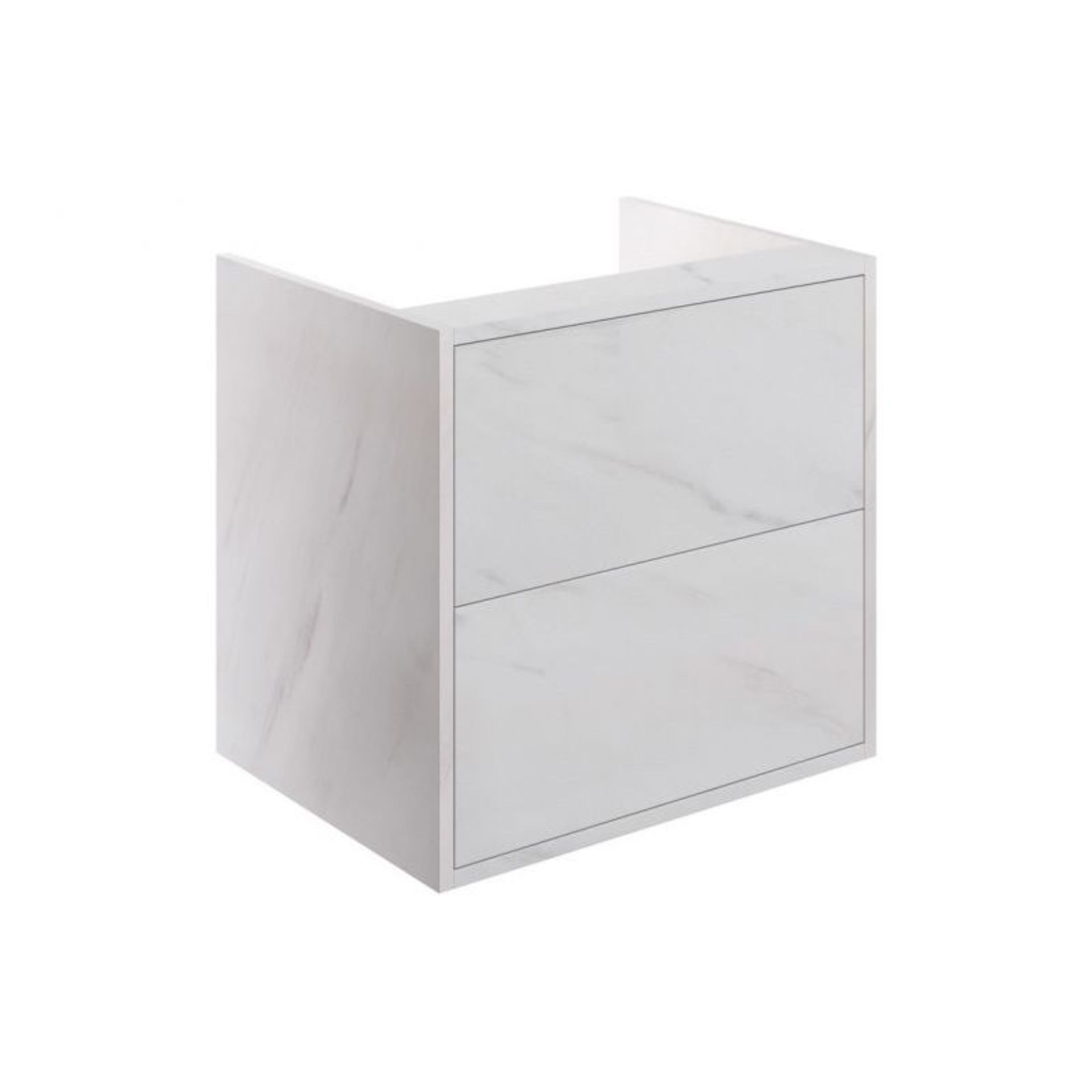 New (W233) Perla 600mm 2 Drawer Wall Hung Vanity Unit No Top Marble RRP £231. Basin Not Includ... - Image 2 of 2