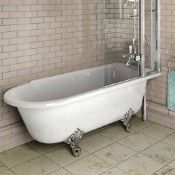 New (A5) Traditional Freestanding Shower Bath - 1500 x 750mm. Comes Complete With Chrome Ball ...