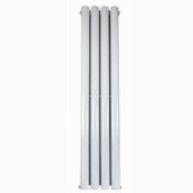 New & Boxed 1600x240mm Gloss White Single Oval Tube Vertical Radiator. RRP £461.99.Rc31.1600x...