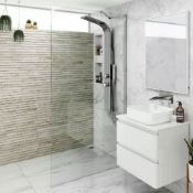 New (W38) 1200mm - 8mm - Designer Easyclean Wetroom Panel. RRP £499.99.8mm Easyclean Glass - O...