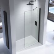 New (A164) 1000mm -8mm- Designer Black Framed Wetroom Panel. The Framed Beauty Black Framed Sh...