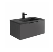 NEW (C22) Ambience 600mm Wall Hung LED Vanity Unit Matt Grey. RRP £680.66.Comes complete with ...