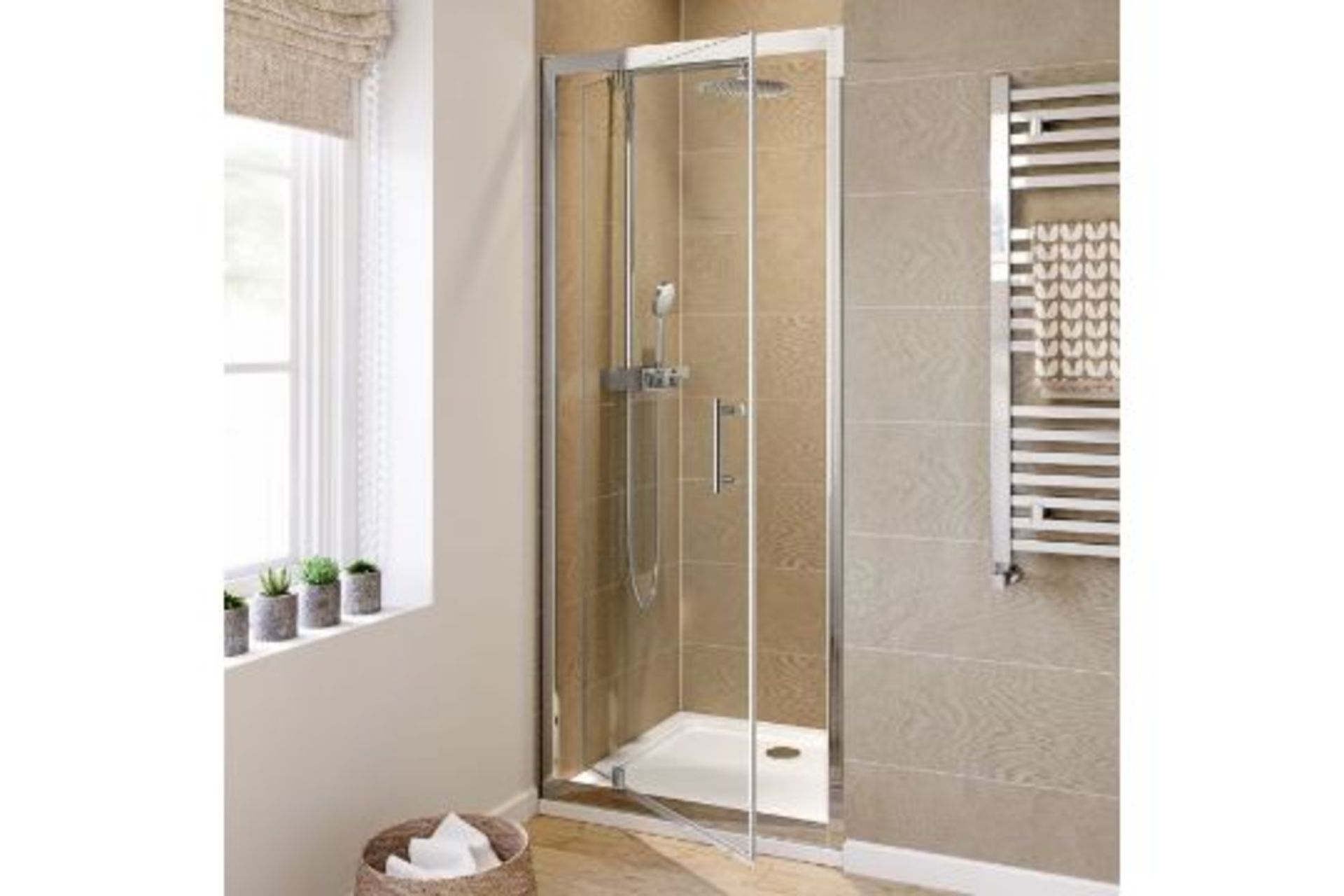 New Twyfords 800mm - 6mm Elements Pivot Shower Door. RRP £299.99. Of4100Cp. 6mm Safety Glass F...